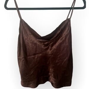 ZARA NWT Satin Cowl Neck Tank size M